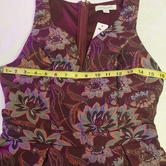 Francesca's Maroon Red Floral Embroidered Sleeveless A-Line Mini Dress Size S - Picture 5 of 15